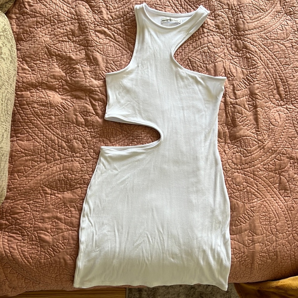 A&F Asymmetrical knit cutout dress